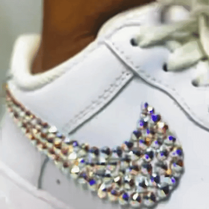 Swarovski Crystal Nike Air Force White Custom Handmade Sneakers by BlingxAddict | BlingxAddict