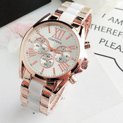 'Tik Tok You Dont Stop' Stainless Steel Ceramic Bright Color Wristwatch White Watches by BlingxAddict | BlingxAddict