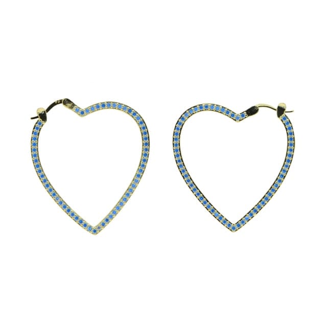 'Unconditional' Heart Hoop Earrings blue Earrings by Bling Addict | BlingxAddict