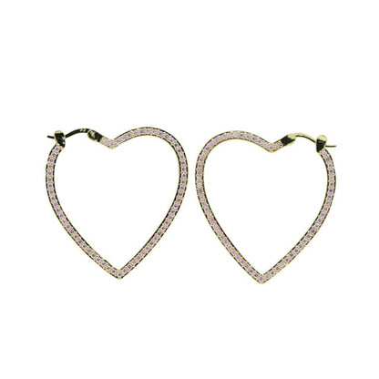 'Unconditional' Heart Hoop Earrings pink Earrings by Bling Addict | BlingxAddict