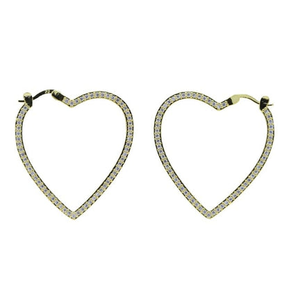 'Unconditional' Heart Hoop Earrings white Earrings by Bling Addict | BlingxAddict