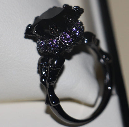 'Wicked Love' Vintage Black Gold Filled CZ Ring black by BlingxAddict | BlingxAddict