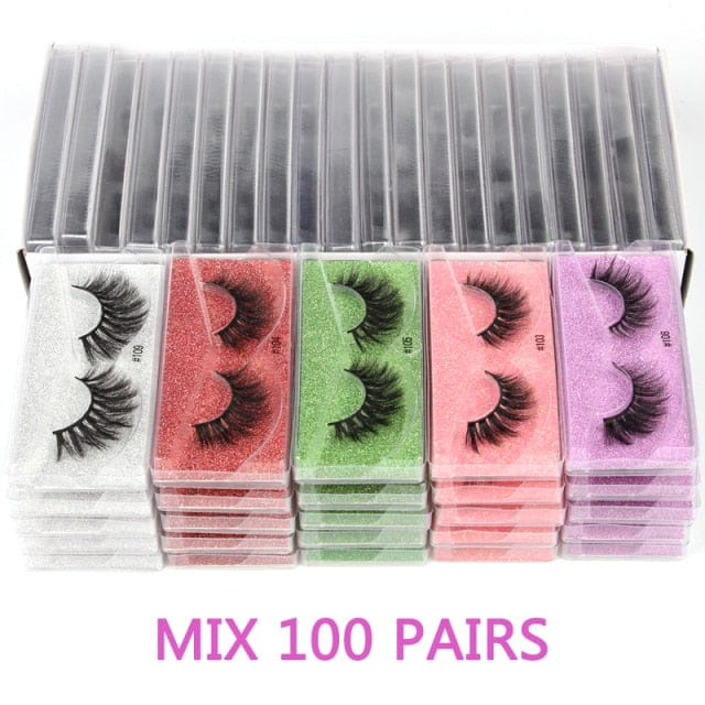 Wispy Mink Eyelashes (10/30/50/100pcs) Mix 100 pairs False Eyelash Accessories by Bling Addict | BlingxAddict