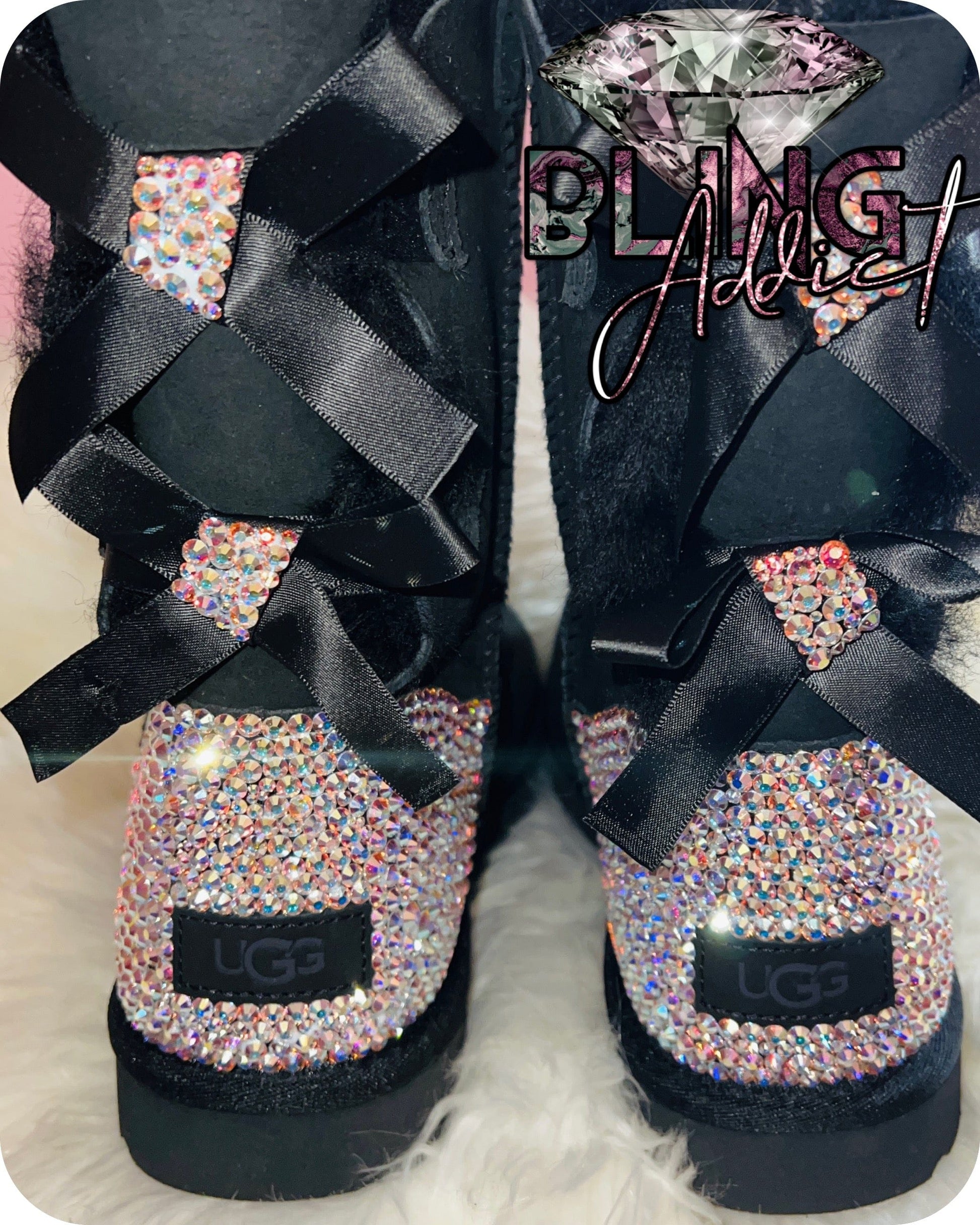 Bling Ugg Crystal Custom Women's Bailey Bow Ugg Boots