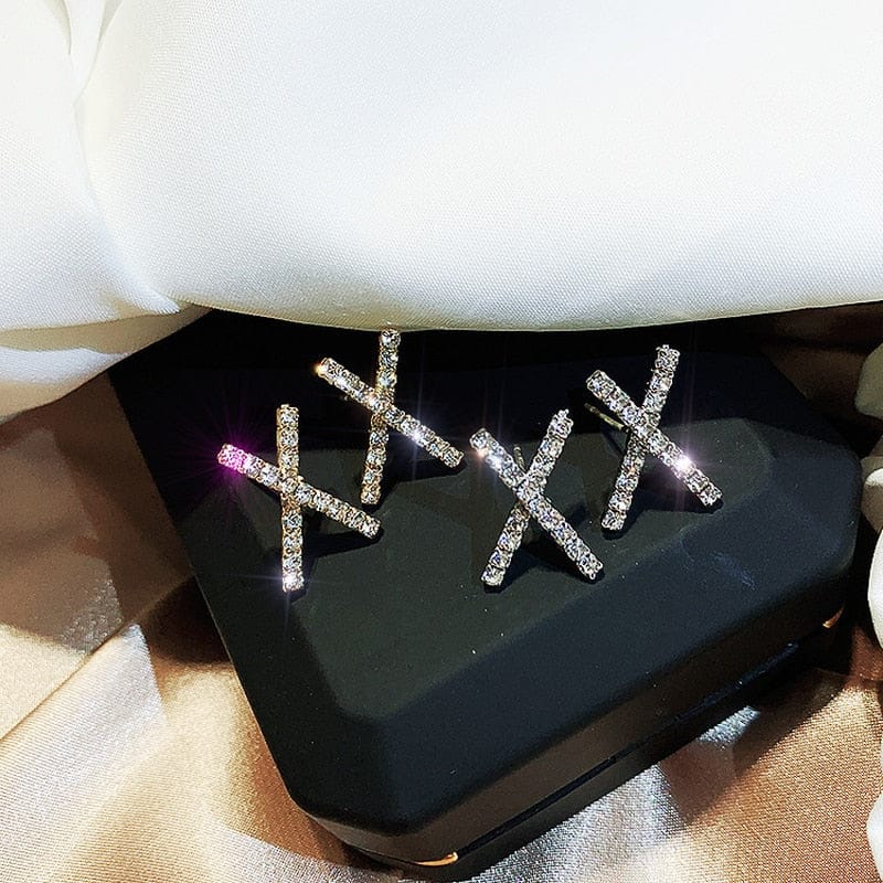 'X Marks The Spot' CZ Earrings Earrings by Bling Addict | BlingxAddict