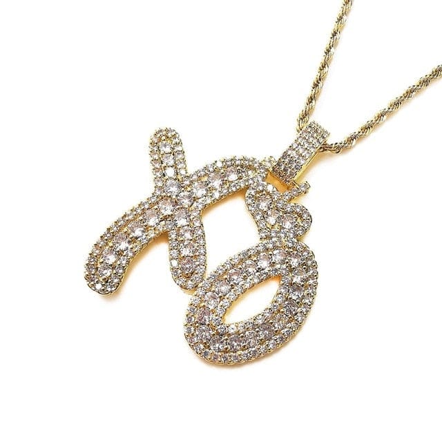'XOXO, GG' Crystal Necklace Gold-color Rope Chain 24inch Necklaces by Bling Addict | BlingxAddict