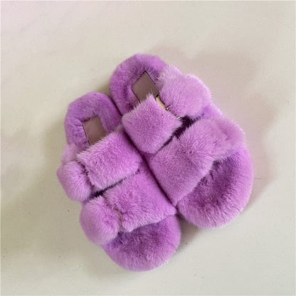 'Yeah, Its Real' Fur Women's Slippers 10 12 Shoes by Bling Addict | BlingxAddict