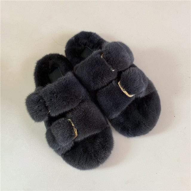 'Yeah, Its Real' Fur Women's Slippers 6 11 Shoes by Bling Addict | BlingxAddict