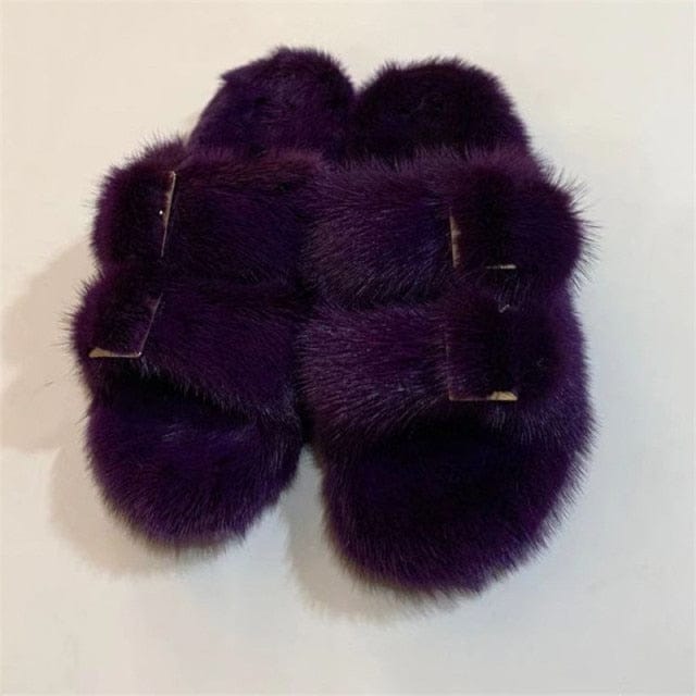 'Yeah, Its Real' Fur Women's Slippers Shoes by Bling Addict | BlingxAddict