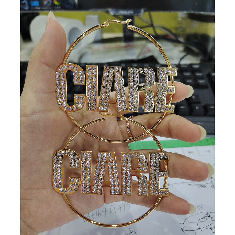 'You Know My Name' Crystal Bling Custom Name Earrings by Bling Addict | BlingxAddict