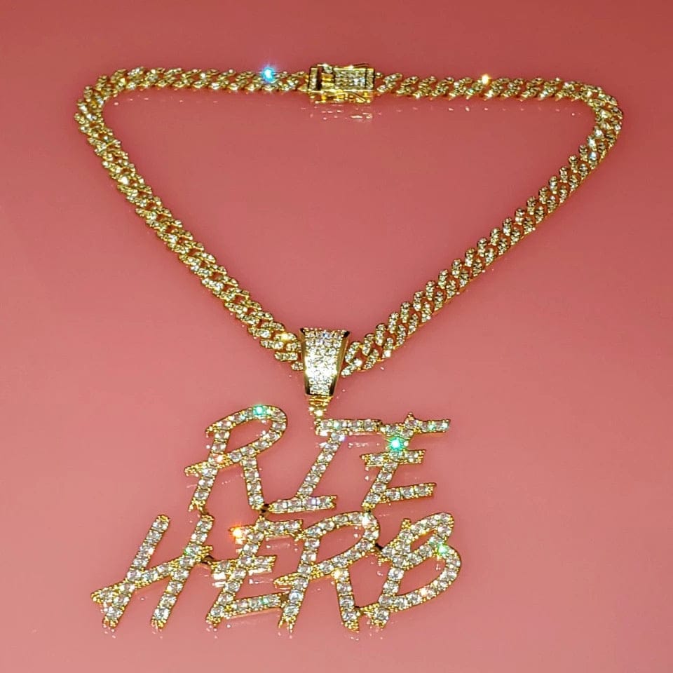 'You See Me' Cuban Link Custom Graffiti Name Necklace 7 LETTERS GOLD 18INCH jewelry by Bling Addict | BlingxAddict