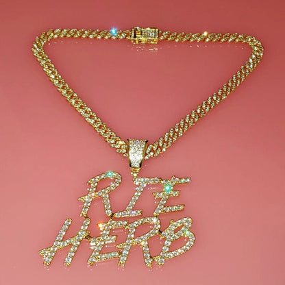 'You See Me' Cuban Link Custom Graffiti Name Necklace 7 LETTERS GOLD 18INCH jewelry by Bling Addict | BlingxAddict