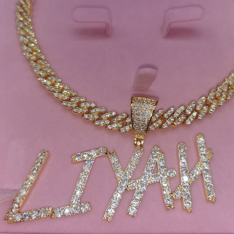 'You See Me' Cuban Link Custom Graffiti Name Necklace jewelry by Bling Addict | BlingxAddict